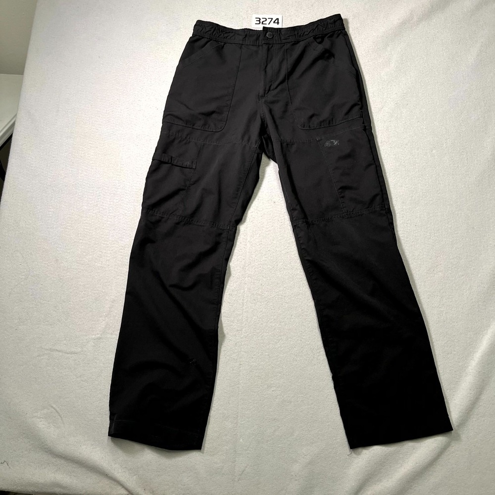 Dickies Scrub Pants Mens Medium Black Cargo Pockets Utility Outdoor Straight Leg
